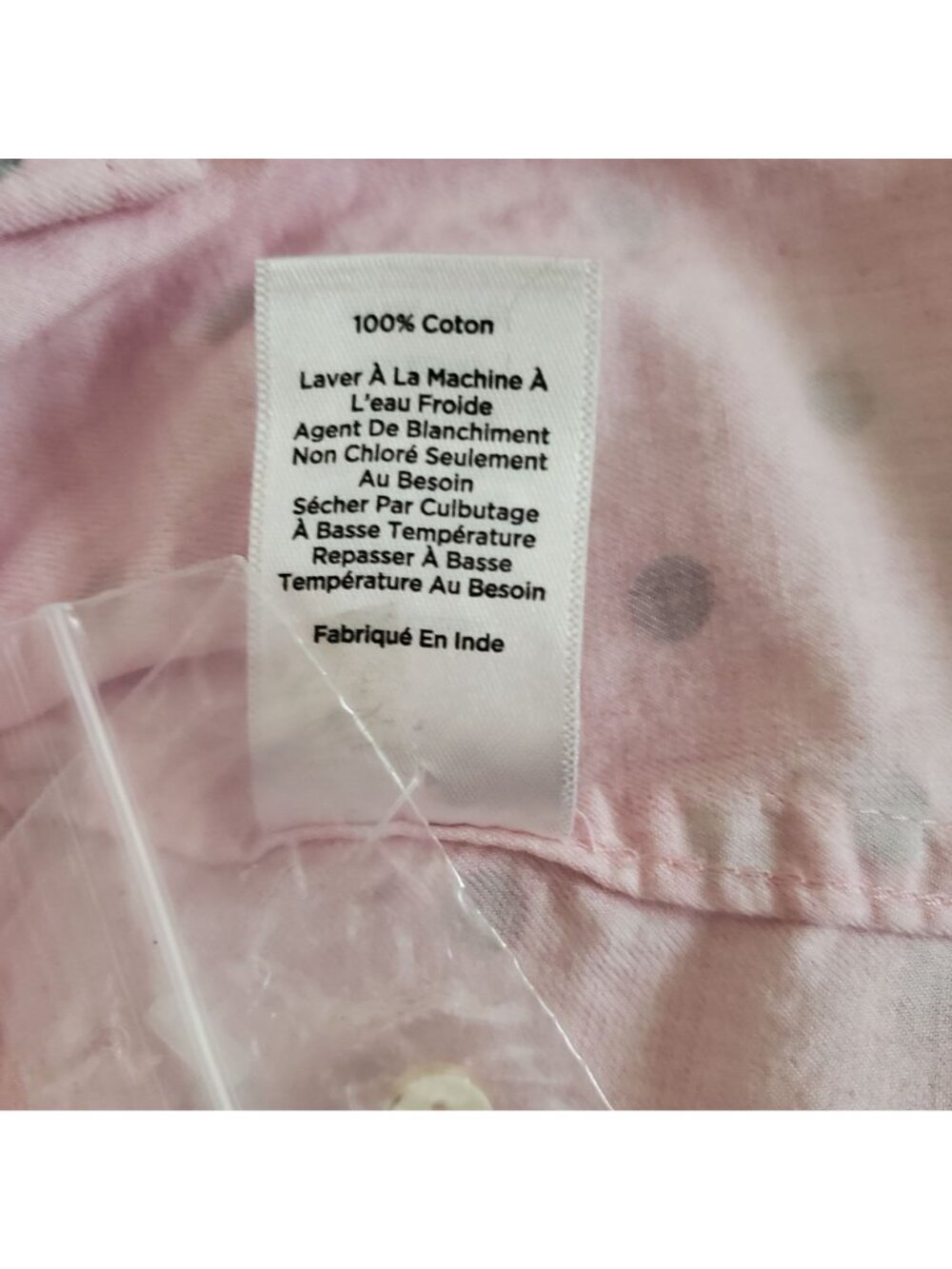 Talbots Women's Baby Pink Shimmer Foil Polka Dots Classic Button Down Shirt M - Picture 6 of 10